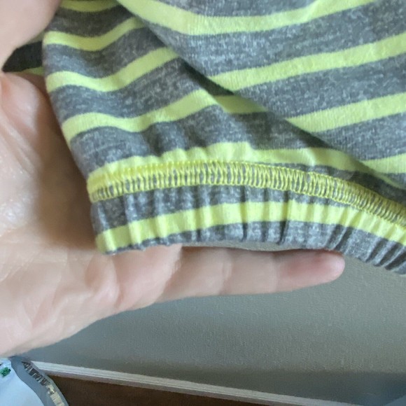 Ivivva By Lululemon Girls 14 Cowl Neck Pullover Yellow Grey Striped Long Sleeve - Picture 4 of 10